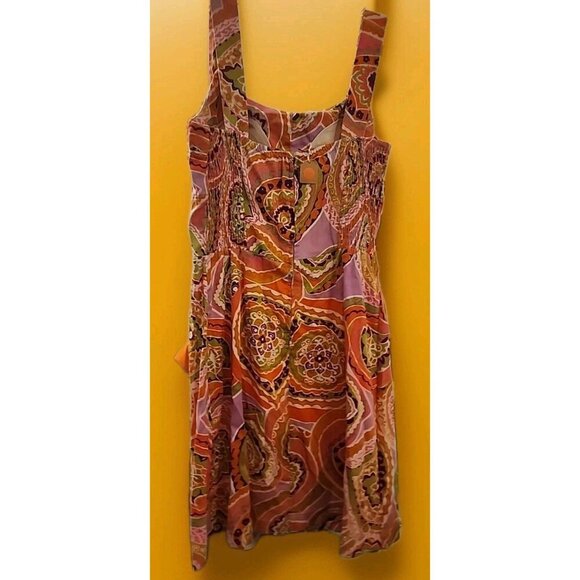 VTG 60s Vintage Halter Sundress Tropical Floral Smocked Built-In Bra Sz 16 Cr60 - Picture 4 of 6